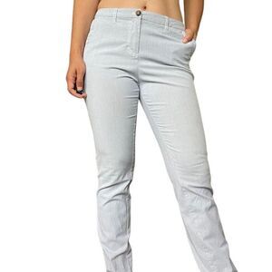 Boden Blue White Striped Stretch Chino Pants Skinny Women Size 6 Business Casual